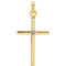 Aquamarine Inlay Cross 14k Yellow Gold Pendant (22.8x11.3MM)