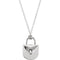 The Men's Jewelry Store (for HER) Diamond Heart Lock Sterling Silver Pendant Necklace,18" (1/10 Cttw)