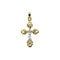 Two-Tone Floret Crucifix Pendant, 14k Yellow and White Gold (27.25X16.75MM)