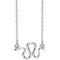 Snake Necklace, Rhodium-Plated 14k White Gold, 18"