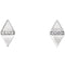 Diamond Geometric Earrings, Rhodium-Plated 14k White Gold (.025 Ctw, GH Color, I1 Clarity)