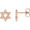 Star of David 14k Rose Gold Stud Earrings (9.50X9.50 MM)