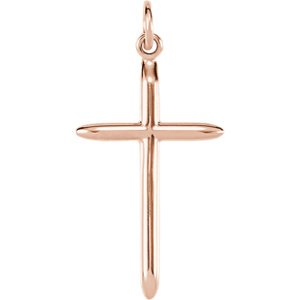 Pointed Cross 14k Rose Gold Pendant (25X15MM)