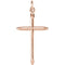 Pointed Cross 14k Rose Gold Pendant (25X15MM)