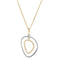 Diamond Two-Tone Silhouette 14k Yellow Gold and Sterling Silver Necklace, 18" (1/6 Ctw)