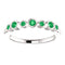 Emerald 7-Stone 3.25mm Ring, Rhodium-Plated 14k White Gold, Size 6