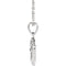 Scalloped Heart with Cross Sterling Silver Youth Pendant Necklace, 16" and 18" (15.50X11.70 MM)