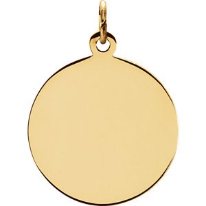 14k Yellow Gold Round Holy Trinity Medal (18.25 MM)