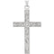 Floral True Cross Rhodium-Plated 14k White Gold Pendant (49x25 MM)