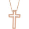 Open Cross 14k Rose Gold Necklace, 18" (15.70X9.90 MM)