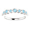 Aquamarine 7-Stone 3.25mm Ring, Rhodium-Plated 14k White Gold