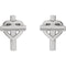 Platinum Heart Cross Earrings (10.26X7.55 MM)