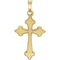 Fleur-De-Lis Hollow Cross 14k Yellow Gold Pendant (27.7X14.7MM)