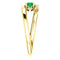 Chatham Created Emerald and Diamond Bypass Ring, 14k Yellow Gold (.125 Ctw, G-H Color, I1 Clarity)