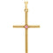 Pink Tourmaline Rope-Trim Cross 14k Yellow Gold Pendant (31.95x16.3MM)