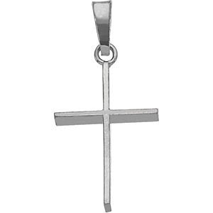 Childrens 14k White Gold Cross Pendant