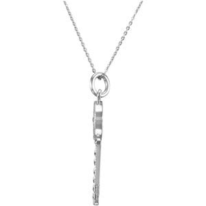 Key of Love for a Son Pendant Necklace, Rhodium Plated Sterling Silver, 18"