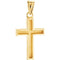 Rugged Cross Brushed 18k Yellow Gold Pendant (30X20MM)