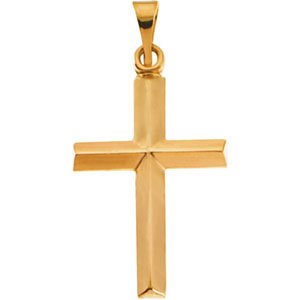 Petite 14k Yellow Gold Christian Cross Pendant