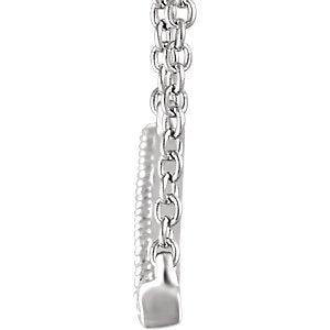 Diamond Bar Necklace in 14k White Gold, 18" (1/3 Cttw)