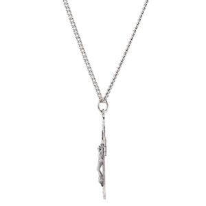 Fleur-de-Lis Crucifix Sterling Silver Pendant Necklace, 25" (46X30MM)