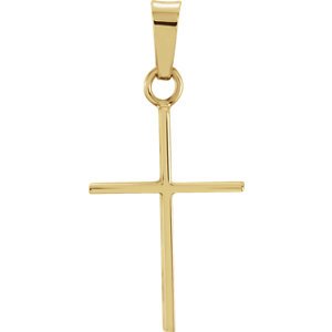 Simple Cross 14k Yellow Gold Pendant