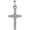 Rope Cross Rhodium-Plated 14k White Gold Pendant (13.5X8.6 MM)