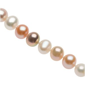 Freshwater Cultured Multi-Color Pearl Strand Bracelet, 8 MM - 9 MM, Sterling Silver 7.75 Inches