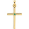 Emerald Inset Cross 14k Yellow Gold Pendant (22.65x11.4MM)