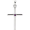 Platinum Amethyst Inset Cross Pendant (22.65x11.4MM)