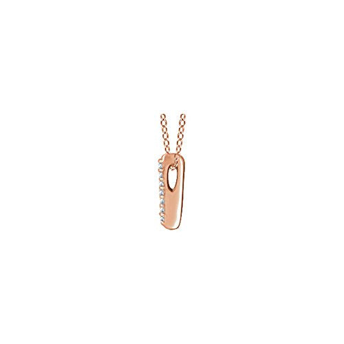 Diamond Bar Necklace in 14k Rose Gold, 16-18" (.05 Ctw, Color H+, Clarity I1)