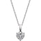 Diamond Cluster Heart 14k Rhodium Plate White Gold Pendant Necklace, 18" (1/5 Cttw)