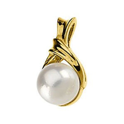 14k White Gold Akoya Cultured Pearl Pendant