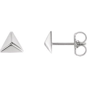 Platinum Petite Pyramid Stud Earrings