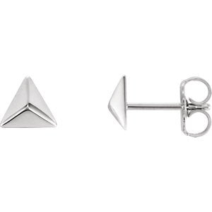 Petite Pyramid Stud Earrings, Sterling Silver