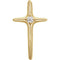 Solitaire Diamond Cross 14k Yellow Gold Pendant (.07 Ct, G-H Color, SI1 Clarity)