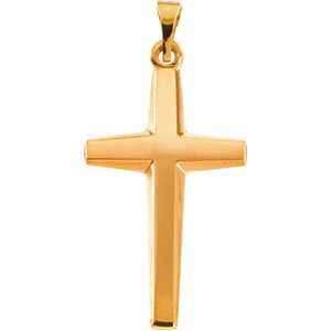 Contemporary Cross 14k Yellow Gold Pendant
