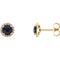 Blue Sapphire and Diamond Earrings,14k Yellow Gold (0.2 Ctw, G-H Color, I1 Clarity)