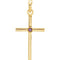 Amethyst Inlay Cross 14k Yellow Gold Pendant (22.8x11.3MM)