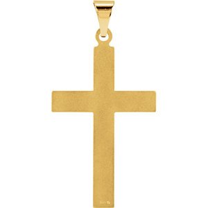 Inlay Cross 14k Yellow Gold Pendant (24.6X18MM)