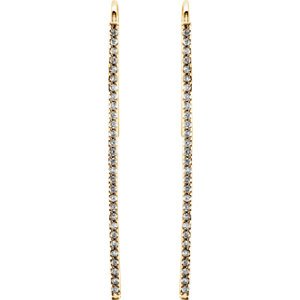 Diamond Vertical Bar Earrings, 14k Yellow Gold (1/4 Ctw, Color H+, Clarity I1)