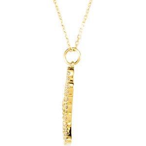 Diamond 'Dove' 14k Yellow Gold Pendant Necklace, 16" (1/4 Cttw)