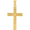 Embossed Flowers Cross 14k Yellow Gold Pendant