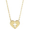 Pierced Cross Heart 14k Yellow Gold Necklace 18"