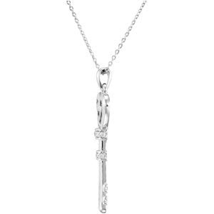 Sterling Silver Key of Love for Couples Pendant Necklace 18"