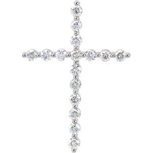 Platinum Diamond Cross Pendant (1.25 Ctw, G-H Color, I1 Clarity)