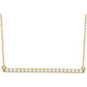 Diamond Bar Necklace in 14k Yellow Gold, 18" (1/2 Cttw )