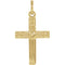 Youth Cross with Heart 14k Yellow Gold Pendant (13X10MM)