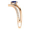 Blue Sapphire Pear and Diamond Chevron 14k Rose Gold Ring (.145 Ctw, G-H Color, I1 Clarity)