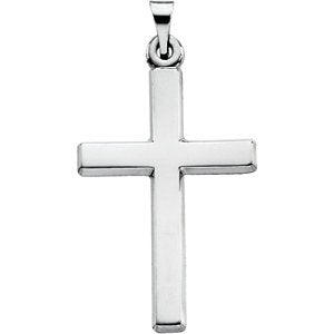 Chapel Cross Rhodium-Plated 14k White Gold Pendant (26.8X16.5 MM)